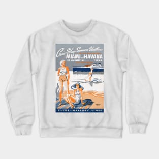 Cruise-Way Summer Vacations 1937 Vintage Flyer Crewneck Sweatshirt